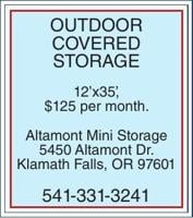 OUTDOOR COVERED STORAGE 12x35, $125